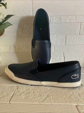 Lacoste Men's Navy Slip-On Textured Loafers